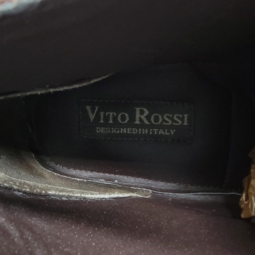 Italian Designed Vito Rossi Men's Dark Brown Leather Chukka Boots Size 11 - Picture 3 of 9
